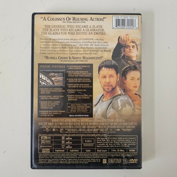 Gladiator DVD 2000 Widescreen Signature Selection - Russell Crowe, Joaquin Phoen - Picture 6 of 6